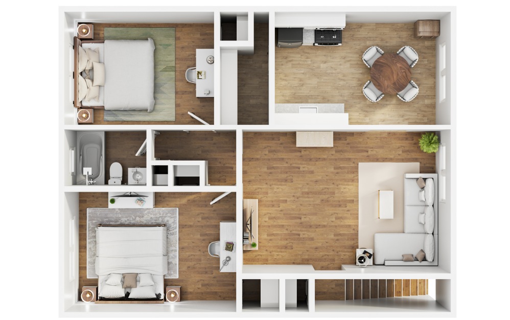 Floor plan of a 2-bedroom apartment at Wynmawr Court Apartments in Philadelphia, PA Floor plan of a 2-bedroom apartment at Wynmawr Court Apartments in Philadelphia, PA